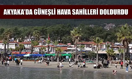 Akyaka'da güneşli hava sahilleri doldurdu