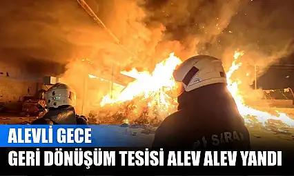 Alevli gece: Geri dönüşüm tesisi alev alev yandı