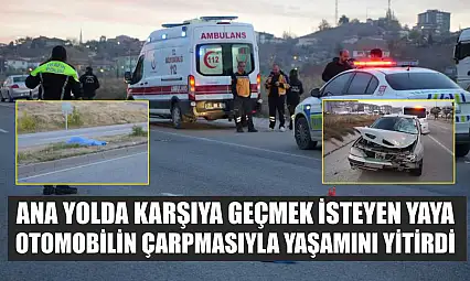 Ana Yolda Karşıya Geçmek İsteyen Yaya Otomobilin Çarpmasıyla Yaşamını Yitirdi