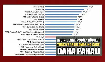 Aydın-Denizli-Muğla Bölgesi, Türkiye ortalamasına göre daha pahalı