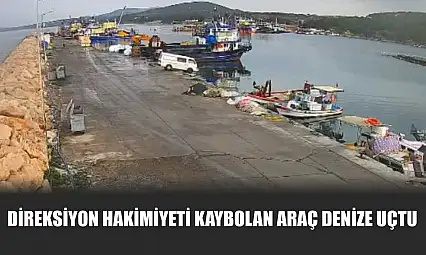 Direksiyon hakimiyeti kaybolan araç denize uçtu