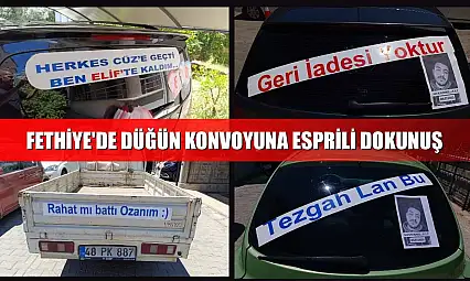 Fethiye'de düğün konvoyuna esprili dokunuş