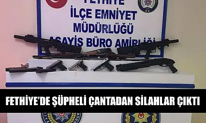 Fethiye'de şüpheli çantadan silahlar çıktı