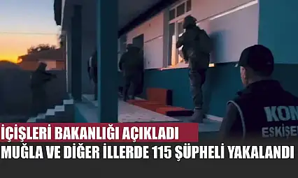 İçişleri Bakanlığı açıkladı: Muğla ve diğer illerde 115 şüpheli yakalandı