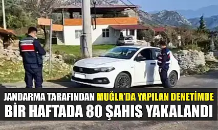 Jandarma tarafından Muğla'da yapılan denetimde bir haftada 80 şahıs yakalandı