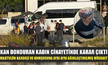 Kan donduran kadın cinayetinde karar çıktı: Maktulün kardeşi ve komşusuna ayrı ayrı ağırlaştırılmış müebbet