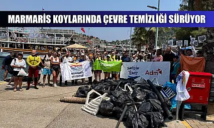 Marmaris koylarında çevre temizliği sürüyor