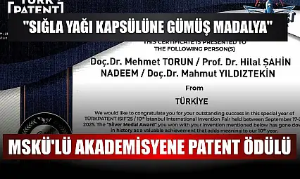 MSKÜ'lü akademisyene patent ödülü