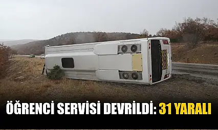 Öğrenci servisi devrildi: 31 yaralı