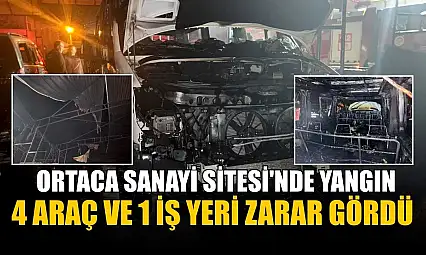 Ortaca Sanayi Sitesi'nde yangın: 4 araç ve 1 iş yeri zarar gördü