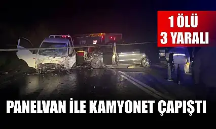Panelvan ile kamyonet çapıştı: 1 ölü, 3 yaralı