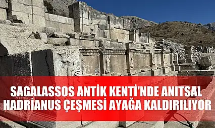 Sagalassos Antik Kenti'nde anıtsal Hadrianus Çeşmesi ayağa kaldırılıyor