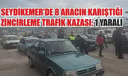 Seydikemer'de 8 aracın karıştığı zincirleme trafik kazası: 1 yaralı