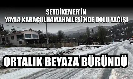 Seydikemer'in Yayla Karaçulha Mahallesi'nde dolu yağışı: Ortalık beyaza büründü