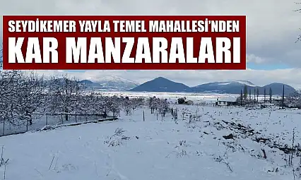 Seydikemer Yayla Temel Mahallesi'nden kar manzaraları