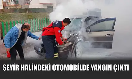 Seyir Halindeki Otomobilde Yangın Çıktı