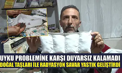 Uyku problemine karşı duyarsız kalamadı, doğal taşları ile radyasyon savar yastık geliştirdi
