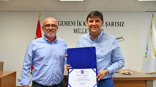 Karaca'dan Teşekkür Belgesi