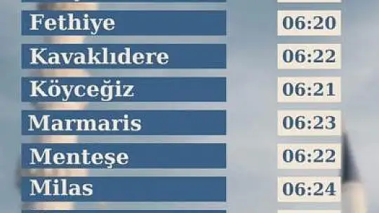 Fethiye'de bayram namazı saat kaçta?