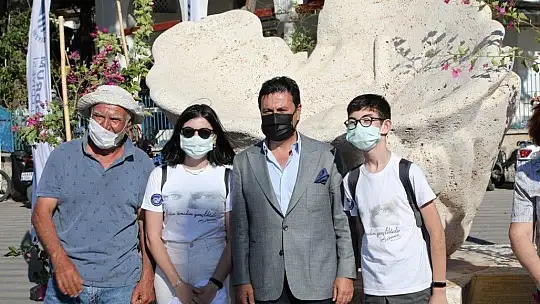 Bodrumlu süngerciler anısına sünger heykeli açılışı yapıldı