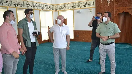 Kaymakam Fırat, 'Şehit Fuat Demir Belenpınar Cami'nde incelemelerde bulundu
