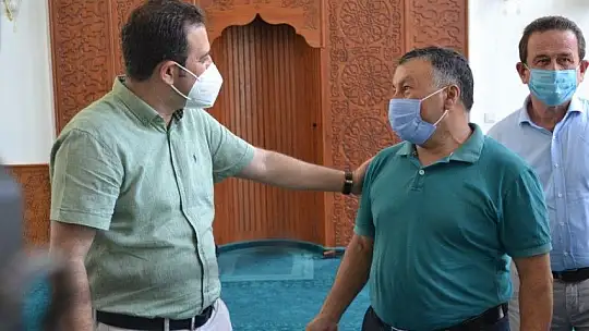 Kaymakam Fırat, 'Şehit Fuat Demir Belenpınar Cami'nde incelemelerde bulundu