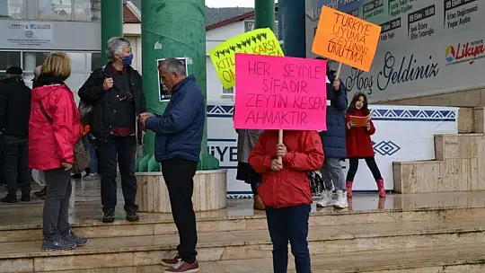 Zeytinliklerin madenciliğe açılması protesto edildi