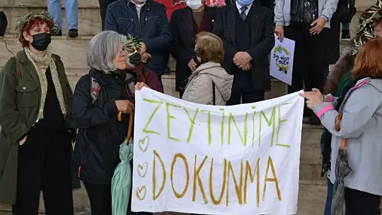 Zeytinliklerin madenciliğe açılması protesto edildi
