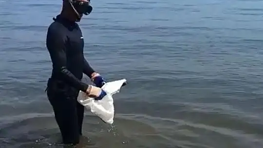 MAVİ BAYRAKLI PLAJ'DA DENİZ KONTROLÜ YAPILDI