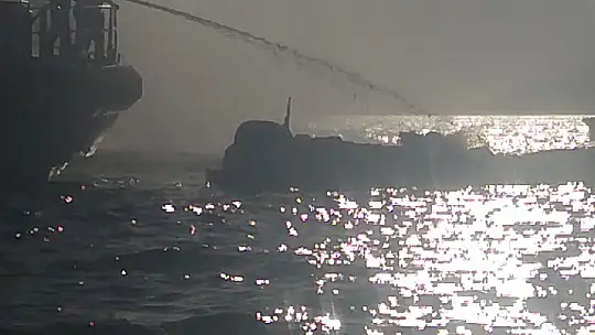 Fethiye'de bot yangını