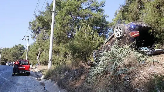 Fethiye'de otomobil takla attı: 2 yaralı