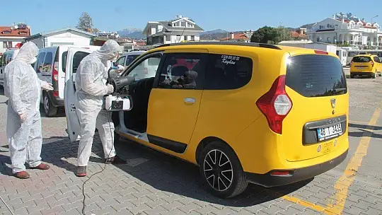 Ticari taksiler dezenfekte edildi