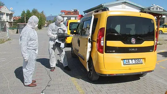 Ticari taksiler dezenfekte edildi