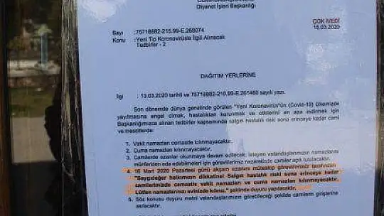 Cuma Namazı Kılınmadı