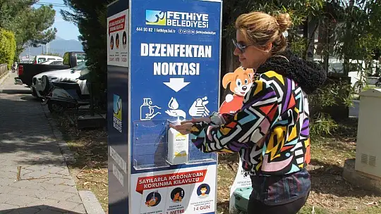 Fethiye Belediyesinden Dezenfektan Noktaları