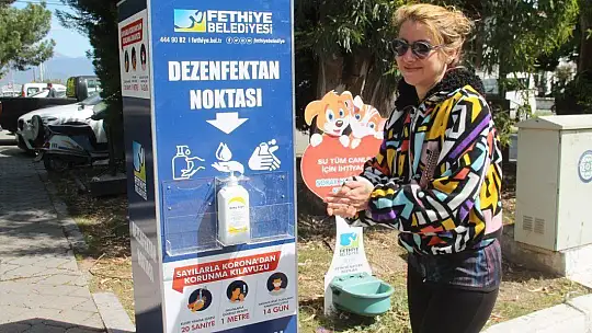 Fethiye Belediyesinden Dezenfektan Noktaları