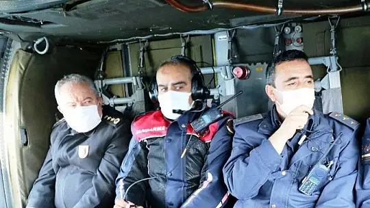 Jandarmadan helikopterli trafik denetimi