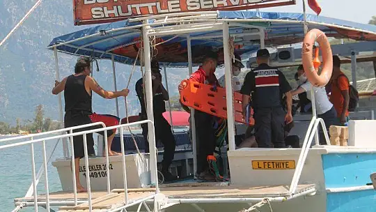 KAYALARDAN DENİZE DÜŞEN TATİLCİ HASTANEYE YETİŞTİRİLDİ