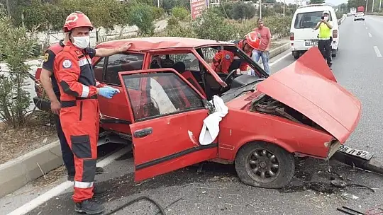 Kontrolden çıkan otomobil takla attı