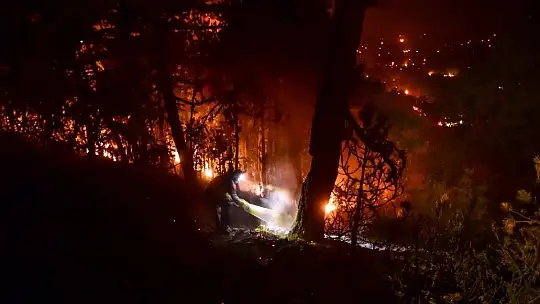 Muğla'da alevlerle mücadele gece boyu sürdü