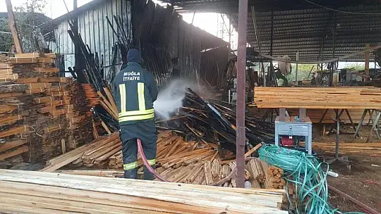 Ortaca'da kereste deposunda çıkan yangın hasara neden oldu