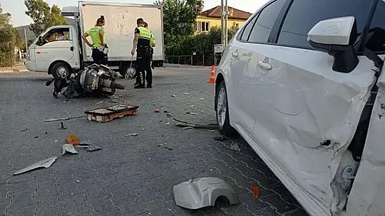 Otomobil ile motosiklet çarpıştı: 1 ağır yaralı