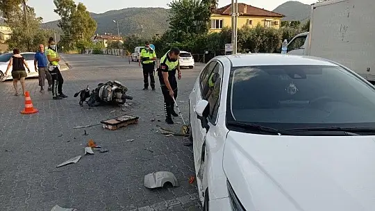Otomobil ile motosiklet çarpıştı: 1 ağır yaralı
