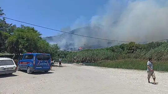 Seydikemer'deki Yangına Havadan ve Karadan Müdahale