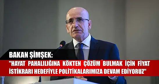 Bakan Şimşek: 'Hayat pahalılığına kökten çözüm bulmak için fiyat istikrarı hedefiyle politikalarımıza devam ediyoruz'