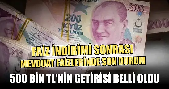 Faiz İndirimi Sonrası Mevduat Faizlerinde Son Durum: 500 Bin TL'nin Getirisi Belli Oldu