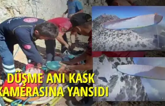 DÜŞME ANI KASK KAMERASINA YANSIDI