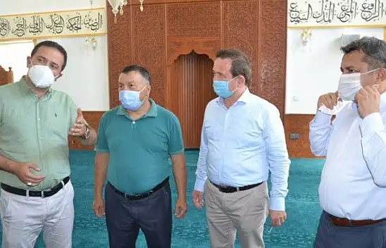 Kaymakam Fırat, 'Şehit Fuat Demir Belenpınar Cami'nde incelemelerde bulundu