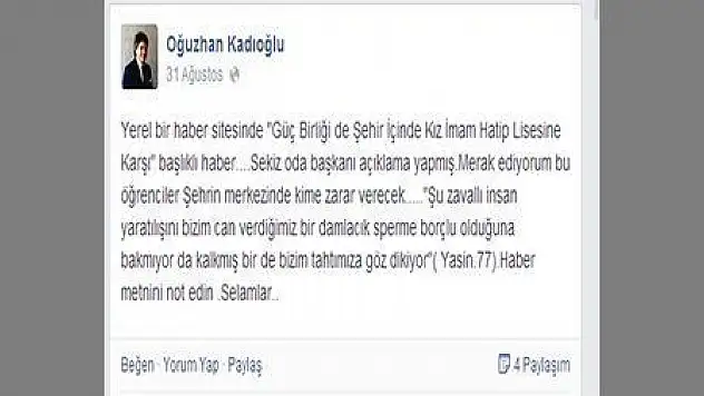 MÜFTÜNÜN TARTIŞMA YARATAN MESAJI (görüntülü)