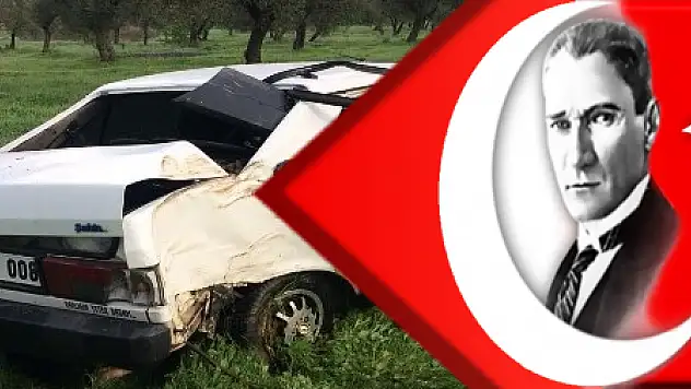 Milas'ta bir otomobil zeytinlik araziye uçtu 1 yaralı